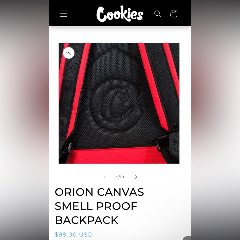 NWT Cookies Red Canvas Backpack - Picture 3 of 4